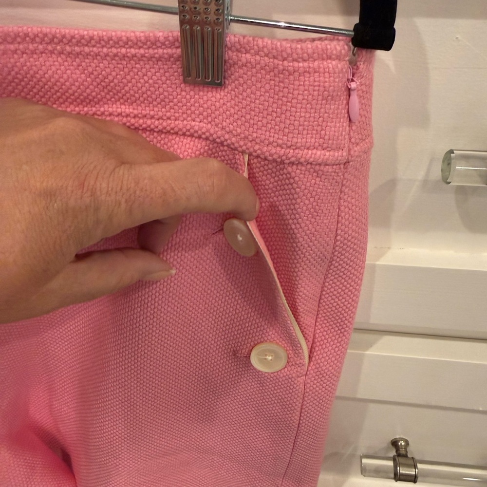 J. Crew Pink Textured High-Rise Shorts with Contrast Trim - Picture 3 of 5